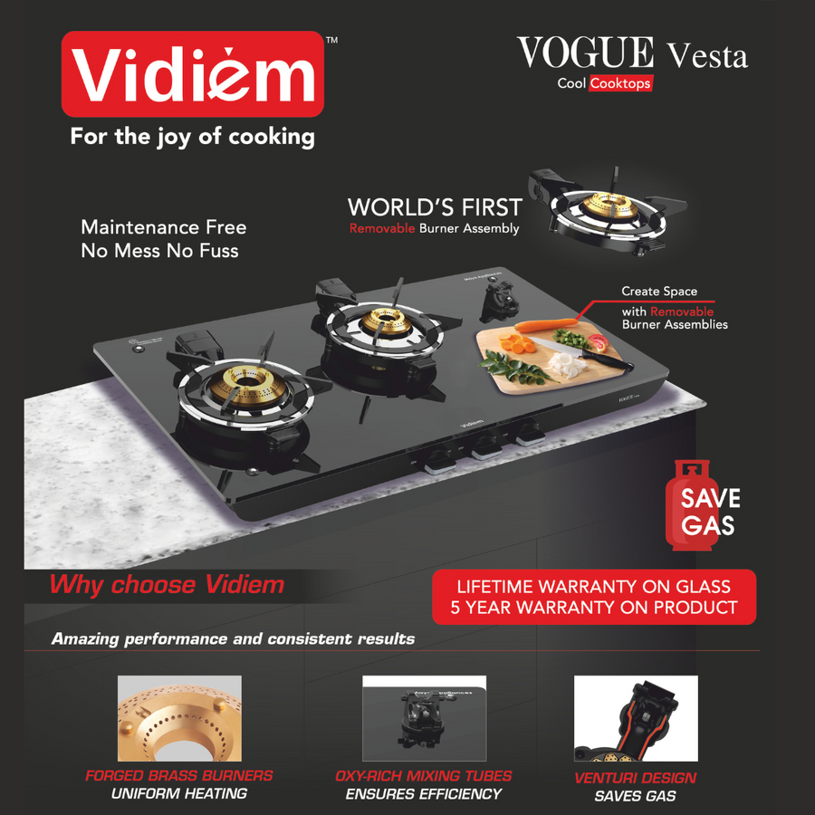 VIDIEM GLASSTOP VOGUE VESTA 3B REARINLET VIDIEM GLASSTOP VOGUE VESTA 3B REARINLET